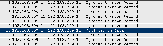 wireshark view - login decoded as ssl